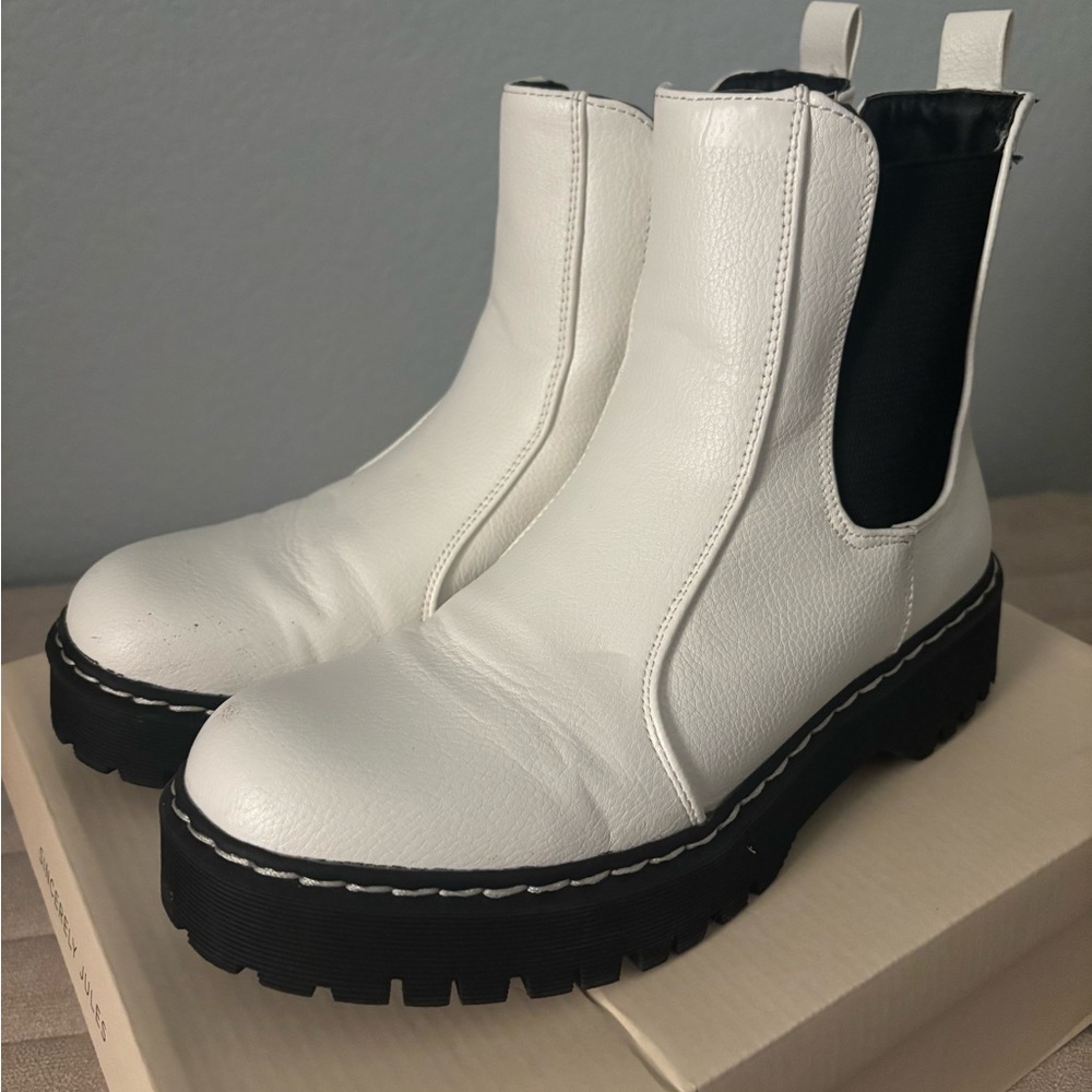 Sincerely Jules White Combat Boots